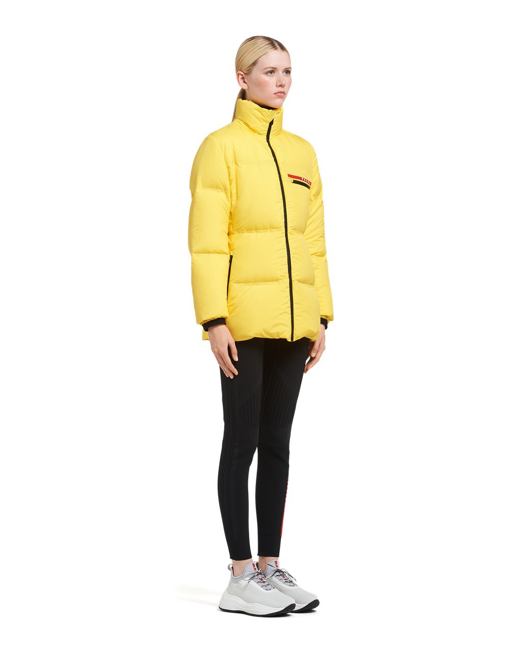 Prada Technical Nylon Puffer Jacket Yellow | 6927QZLTX