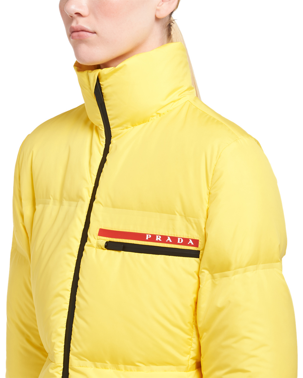 Prada Technical Nylon Puffer Jacket Yellow | 6927QZLTX