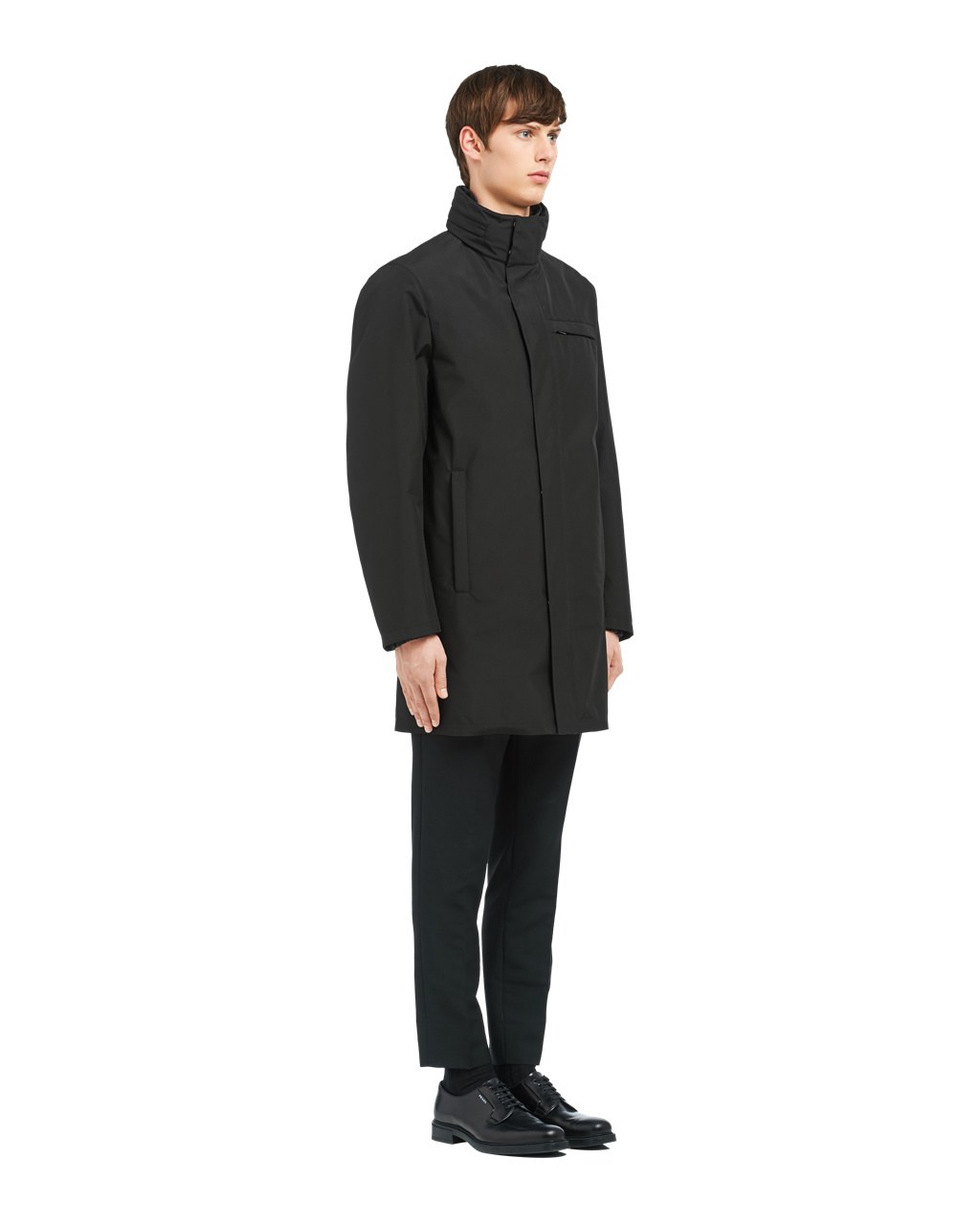 Prada Technical Poplin Raincoat Black | 7854JOPBI