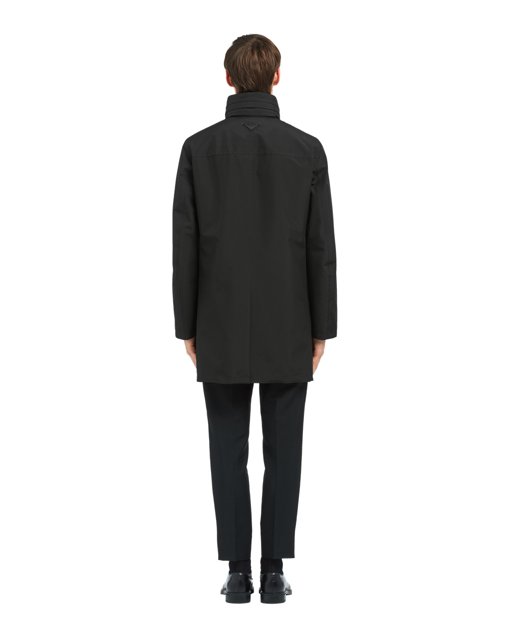 Prada Technical Poplin Raincoat Black | 7854JOPBI