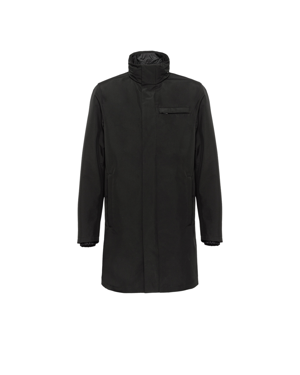 Prada Technical Poplin Raincoat Black | 7854JOPBI