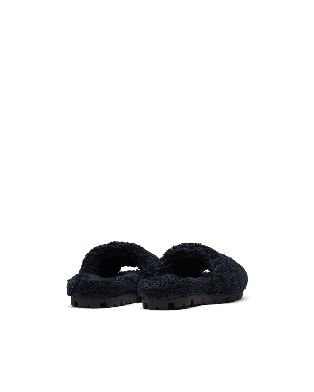 Prada Terry Cloth Slides Black / White | 8310YJBPT