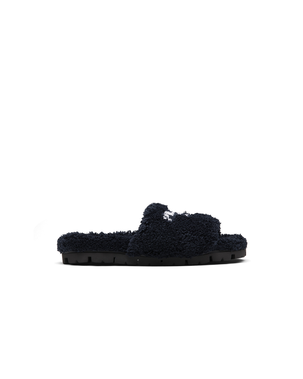 Prada Terry Cloth Slides Black / White | 8310YJBPT