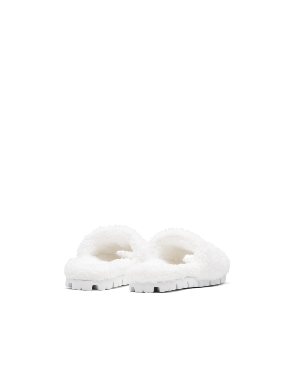 Prada Terry Cloth Slides White / Black | 5067JZDEK