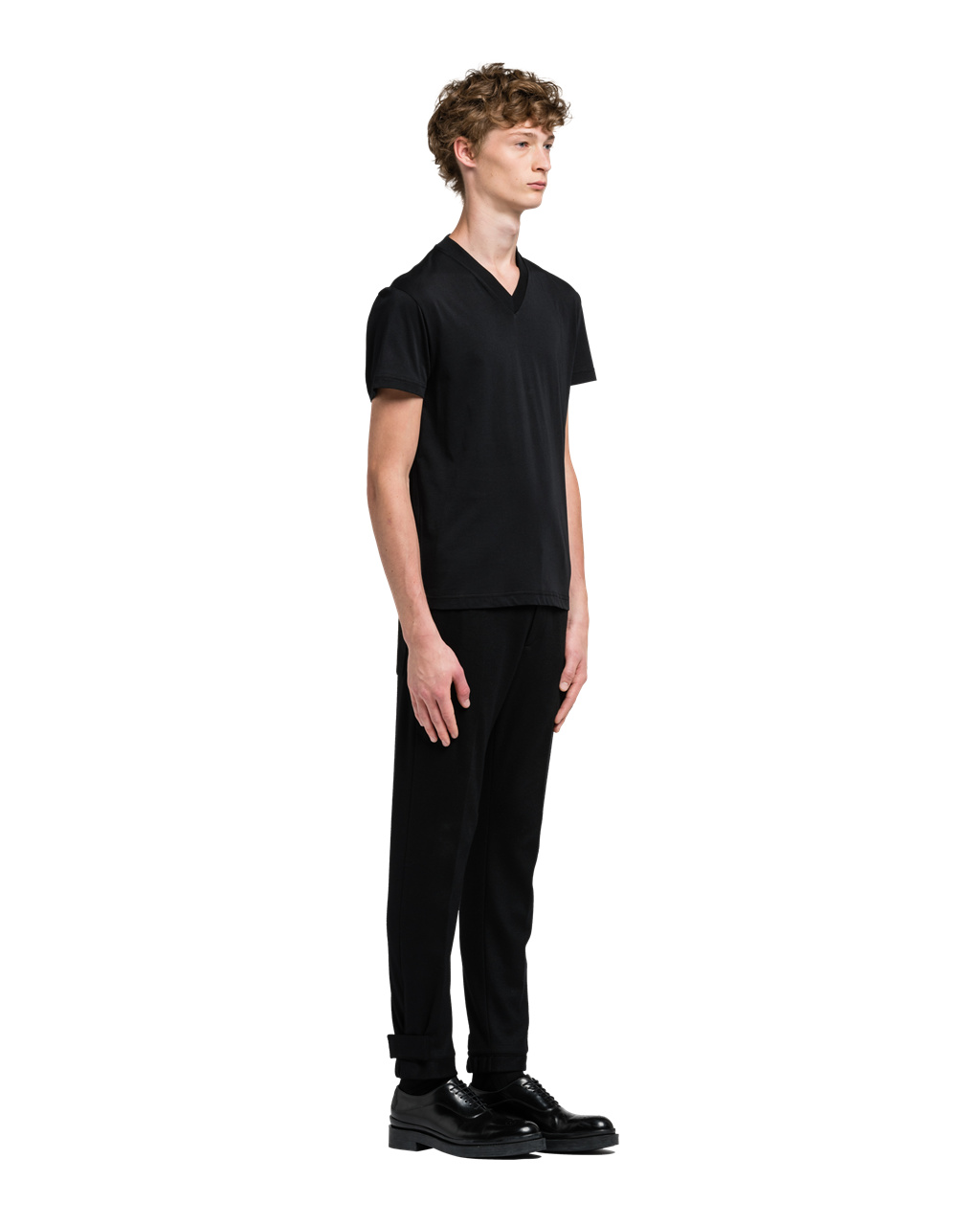 Prada Three Pack Cotton Jersey T-shirts Black | 0379LBUVM