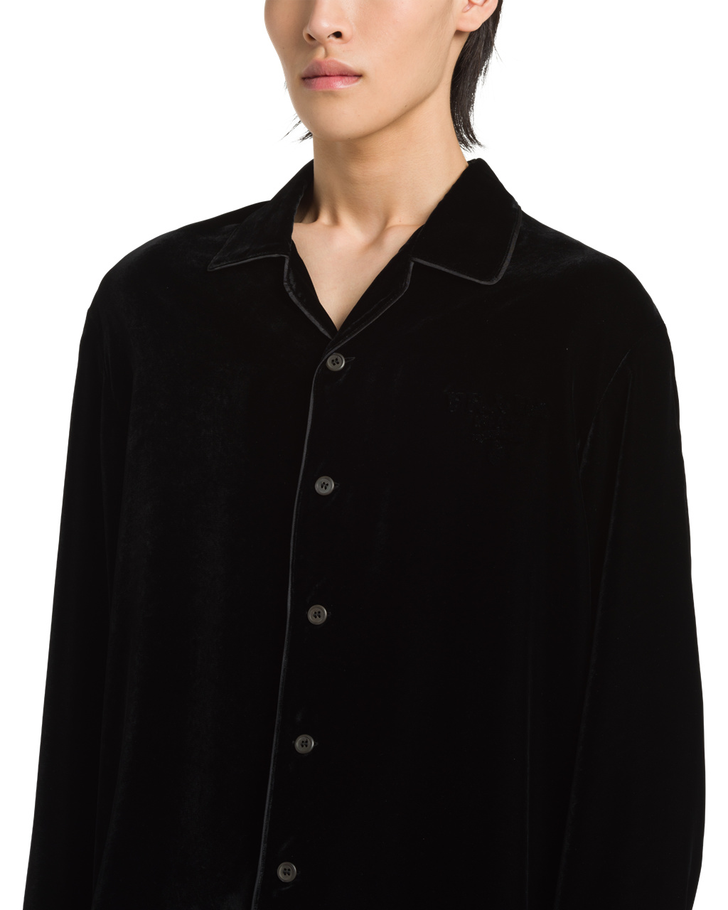 Prada Velvet Shirt Black | 9142CSUTB