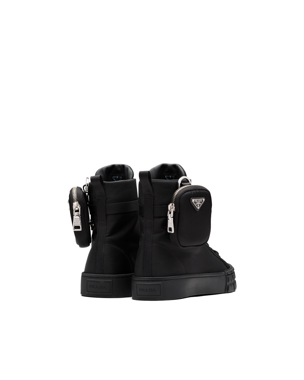 Prada Wheel Re-nylon Gabardine High-top Sneakers Black | 7268WOUAD