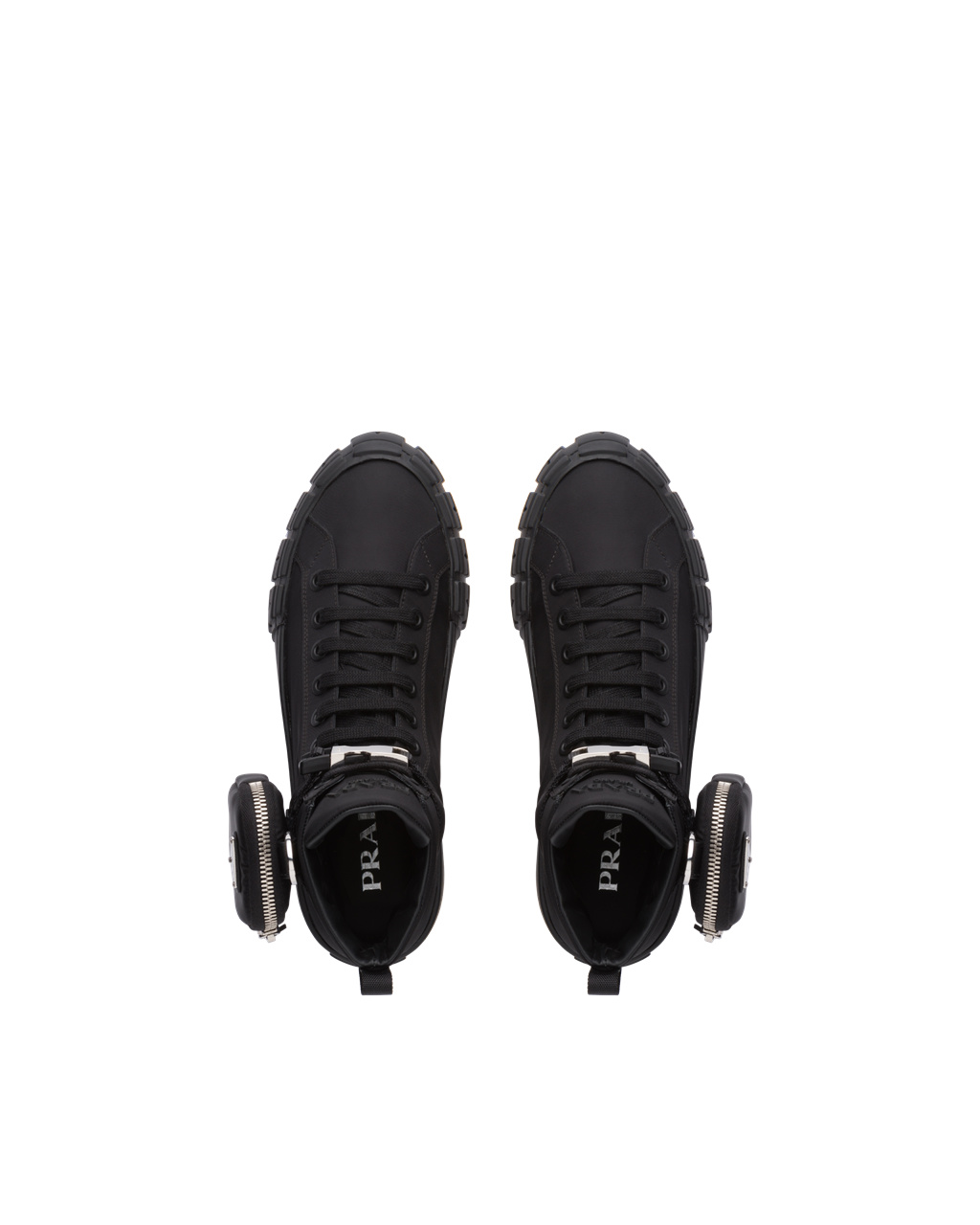 Prada Wheel Re-nylon Gabardine High-top Sneakers Black | 7268WOUAD