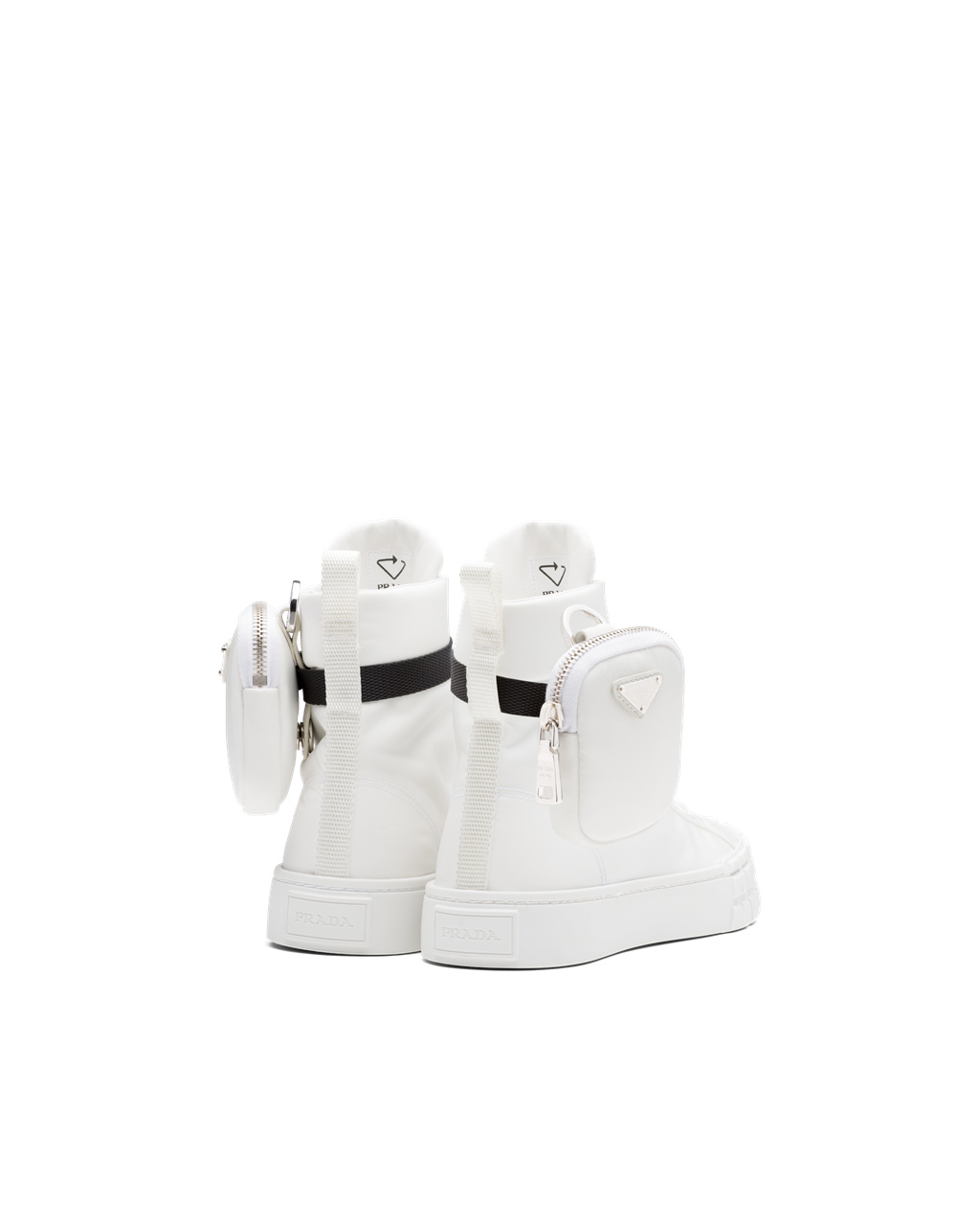 Prada Wheel Re-nylon Gabardine High-top Sneakers White | 8157AJVZT