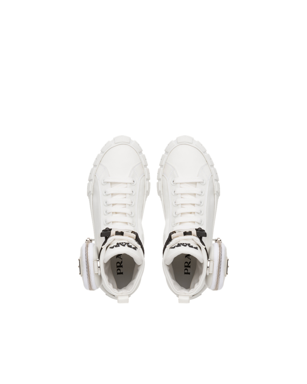 Prada Wheel Re-nylon Gabardine High-top Sneakers White | 8157AJVZT