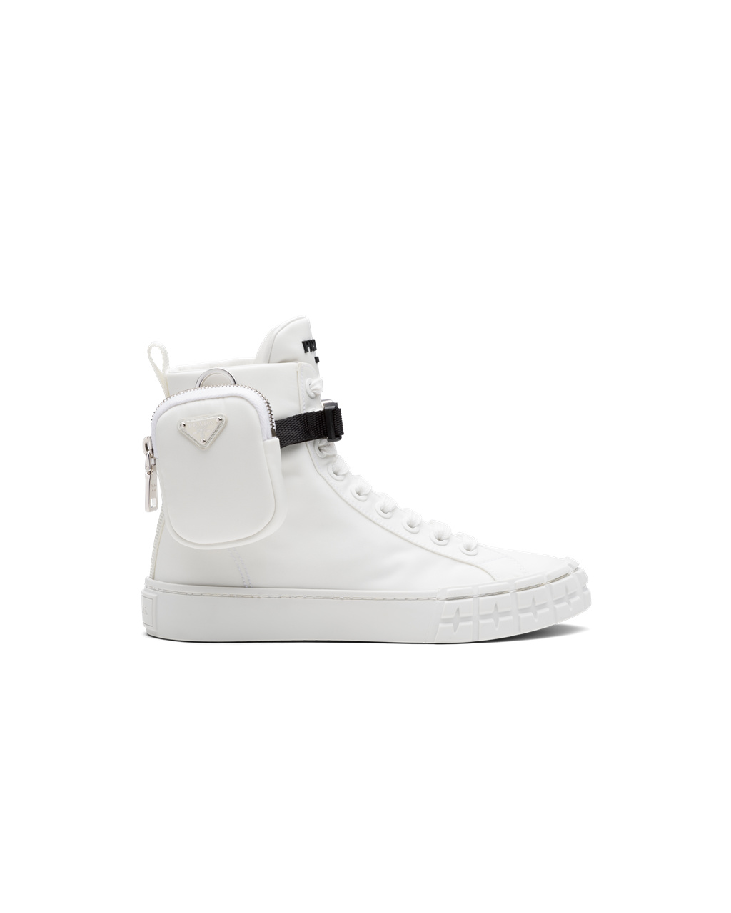 Prada Wheel Re-nylon Gabardine High-top Sneakers White | 8157AJVZT