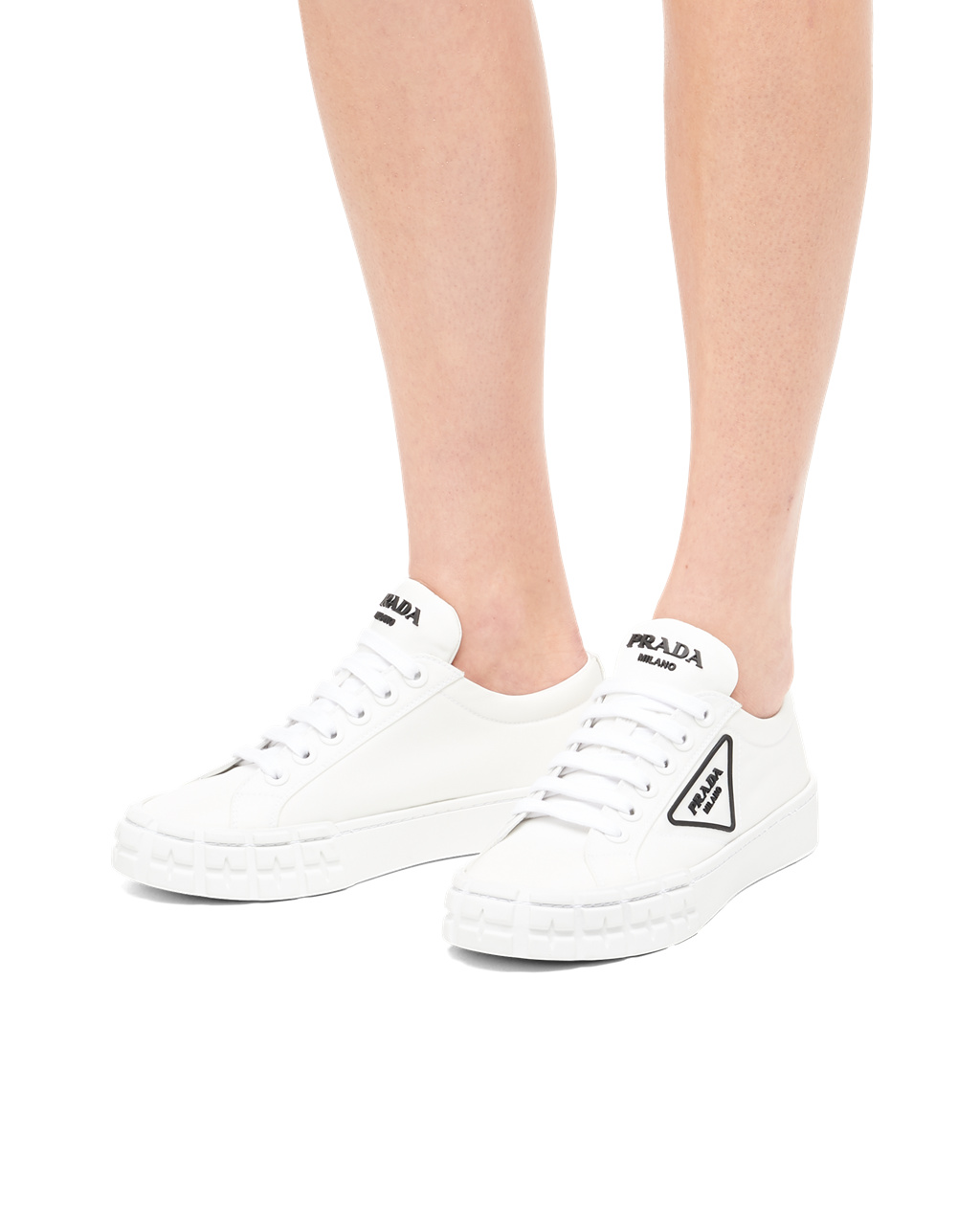 Prada Wheel Re-nylon Gabardine Sneakers White | 4891TKGQU