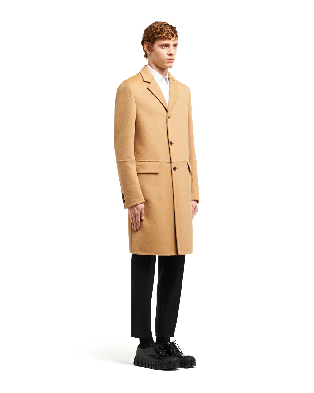 Prada Wool And Angora Coat Camel Brown | 2916GIHFW