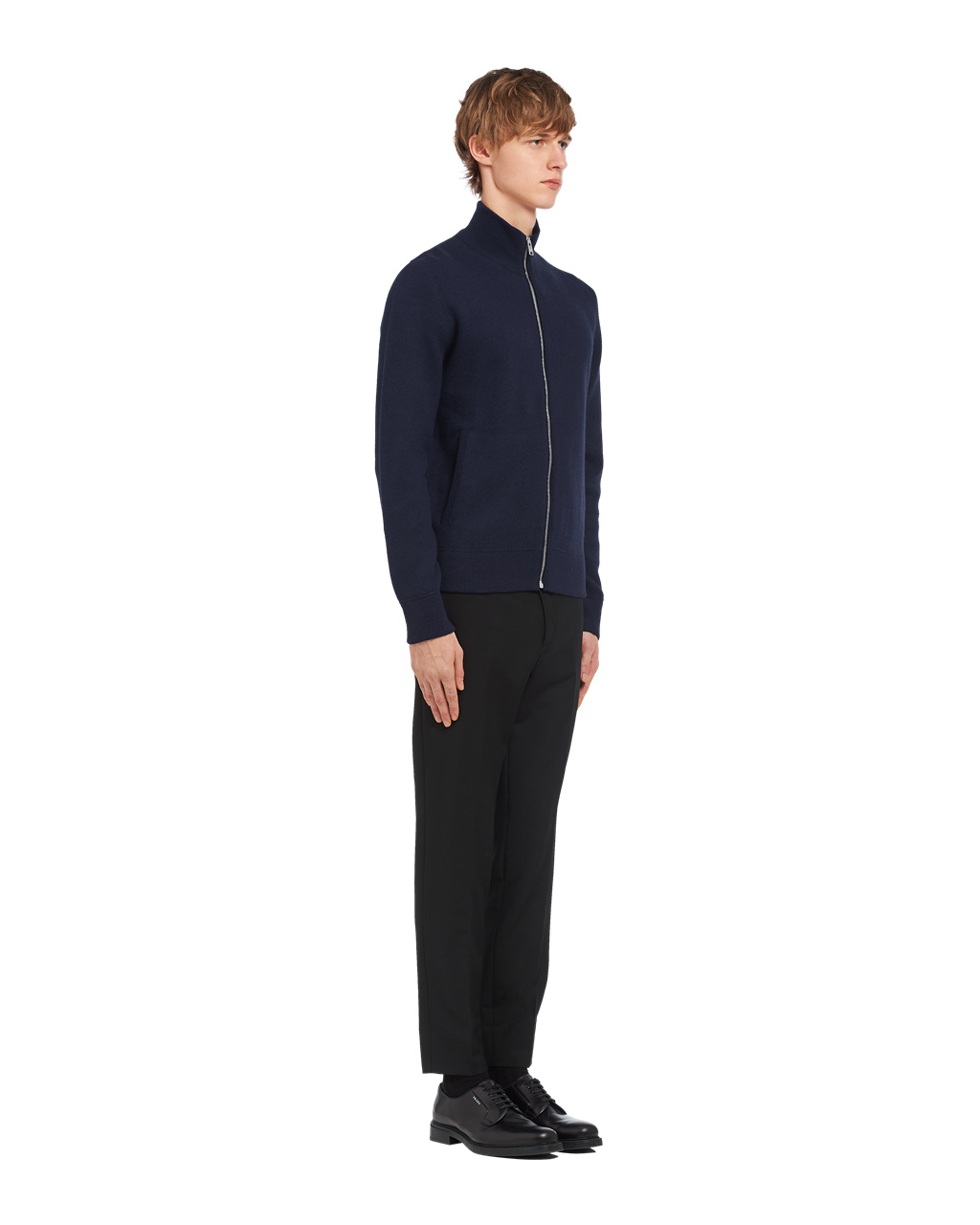 Prada Wool And Cashmere Cardigan Navy | 6379IDVBG