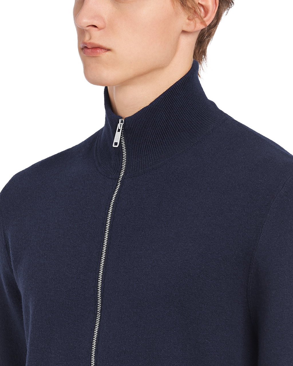 Prada Wool And Cashmere Cardigan Navy | 6379IDVBG