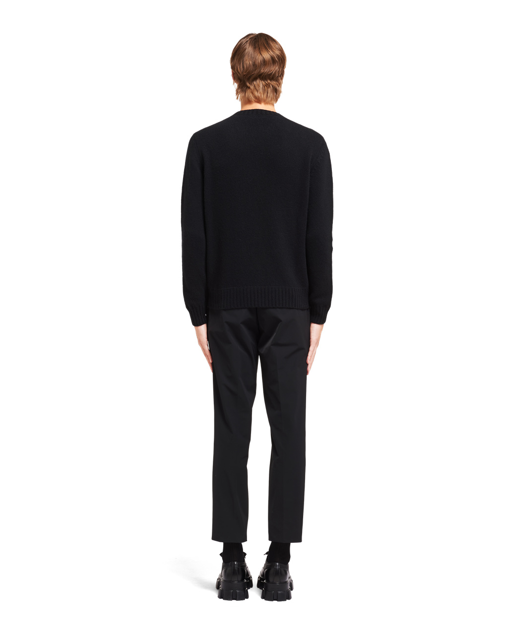 Prada Wool And Cashmere Crew-neck Sweater Black | 9534OZCMR