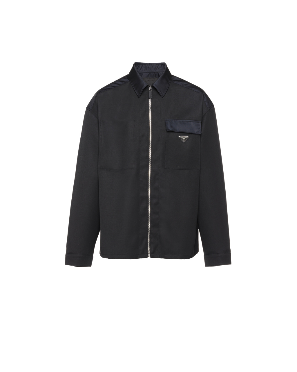 Prada Wool And Re-nylon Shirt Black | 4591MIZAK