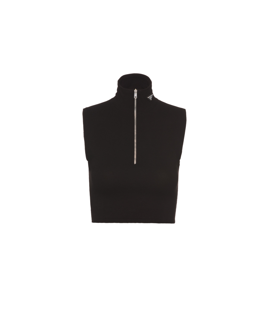 Prada Wool And Viscose Turtleneck Crop Top Black | 1985HXBAK