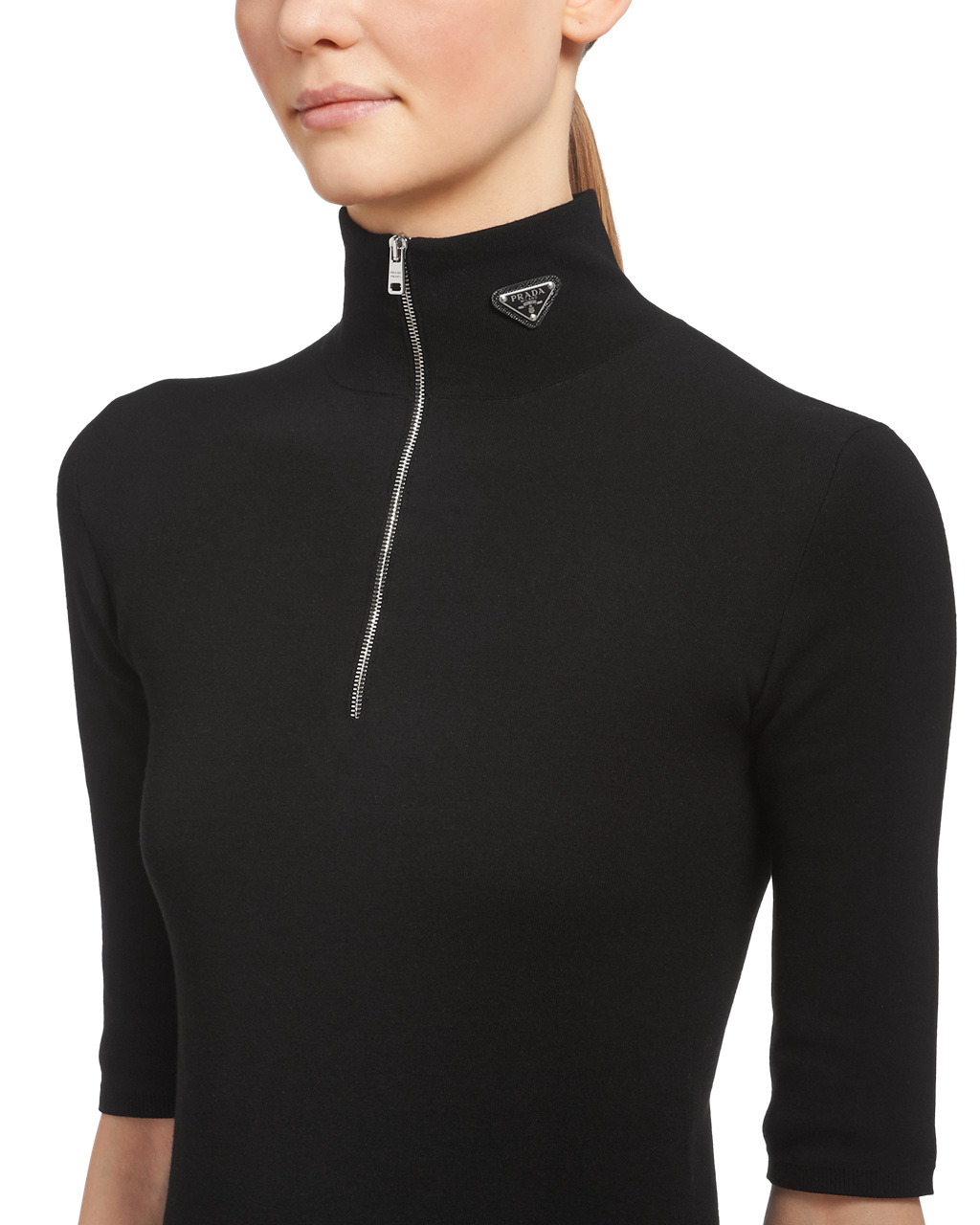 Prada Wool And Viscose Turtleneck Sweater Black | 8962DMAIN