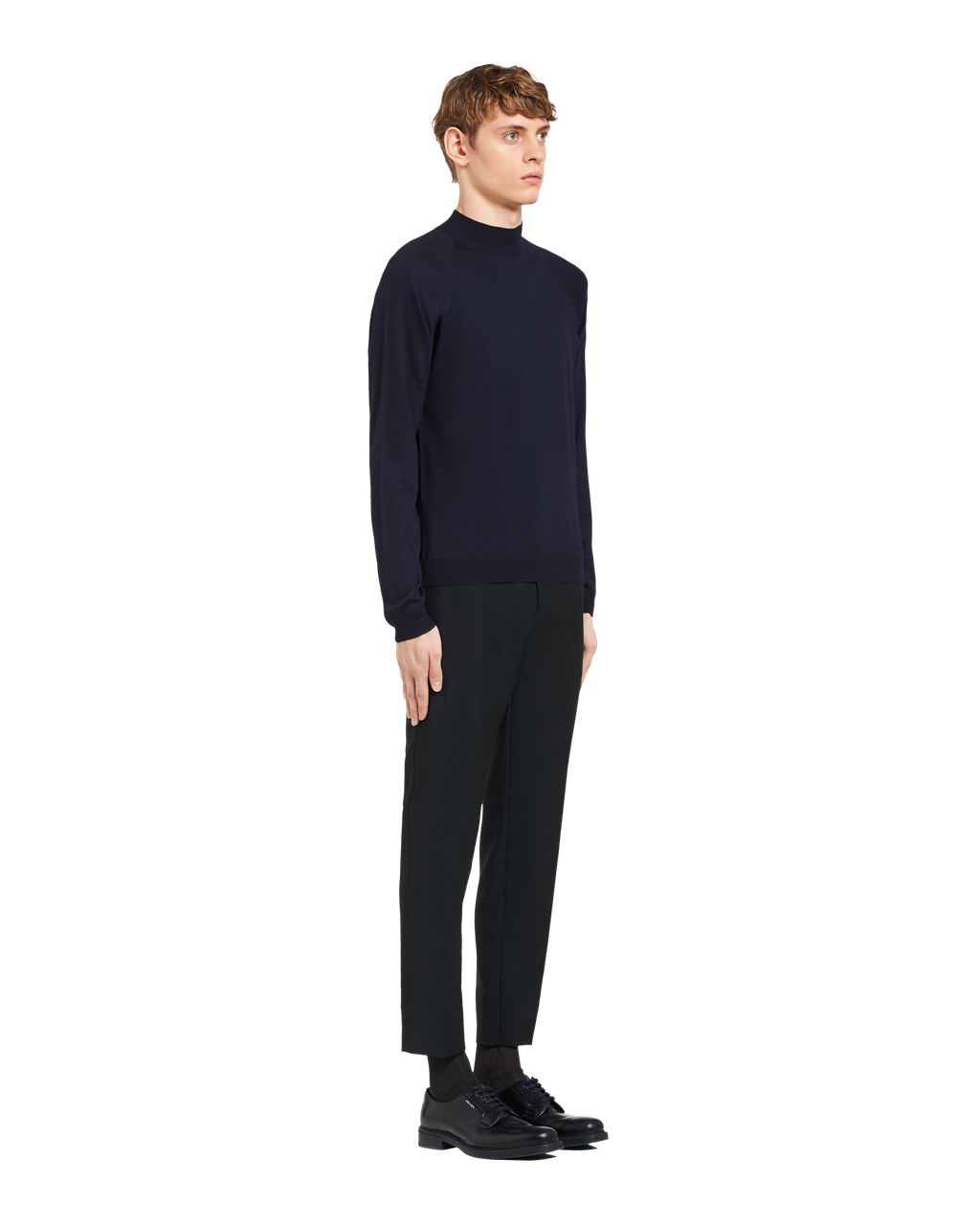 Prada Worsted Wool Turtleneck Sweater Navy | 6248AKNEF