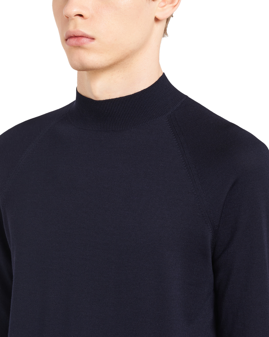 Prada Worsted Wool Turtleneck Sweater Navy | 6248AKNEF