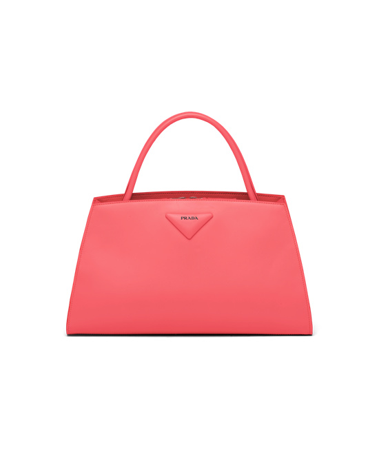 Prada Brushed Leather Handbag Coral | 6580MVCNP