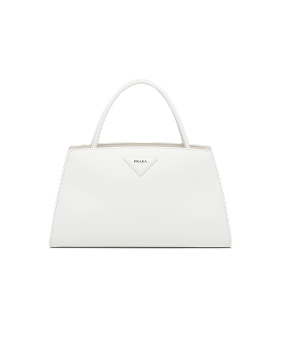 Prada Brushed Leather Handbag White | 8019IGYZA