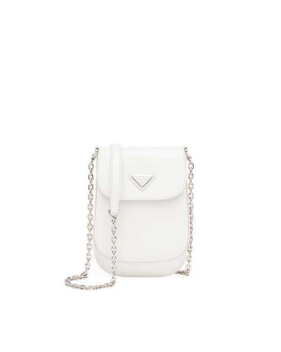 Prada Brushed Leather Mini-bag White | 8071CRMEZ
