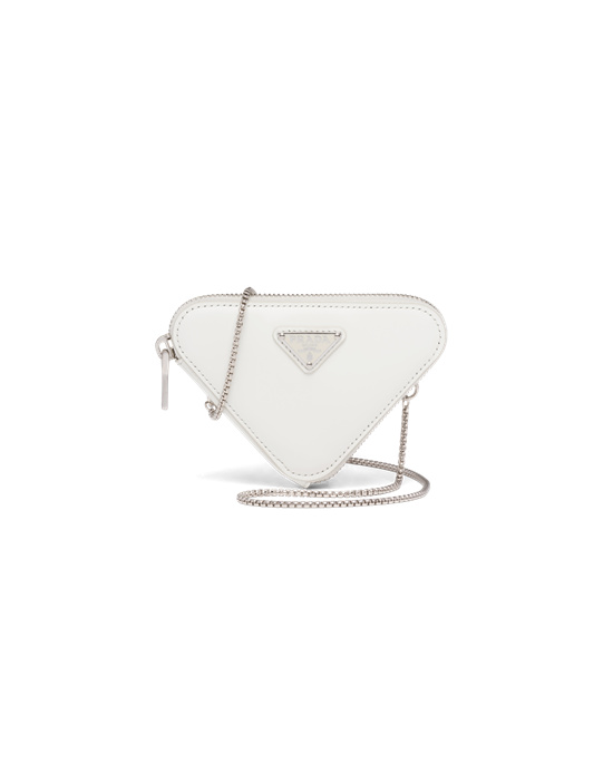 Prada Brushed Leather Mini-pouch White | 8401QJOAT