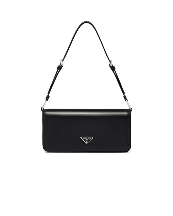 Prada Brushed Leather Prada Femme Bag Black | 8963LHKBM