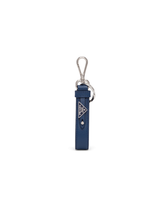 Prada Customized Saffiano Leather Keychain Bluette | 7349HEDZO