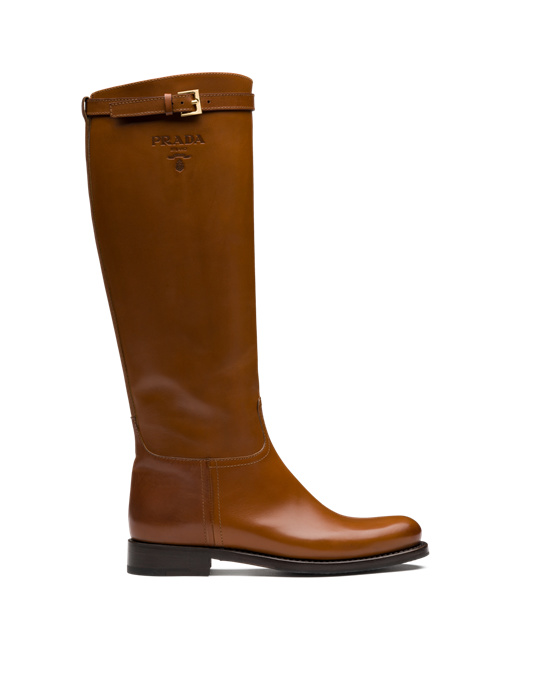 Prada Leather Boots Cognac | 2190TFOZQ