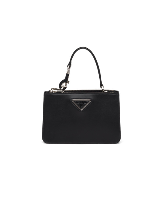 Prada Leather Handbag Black W | 1024TCPQI