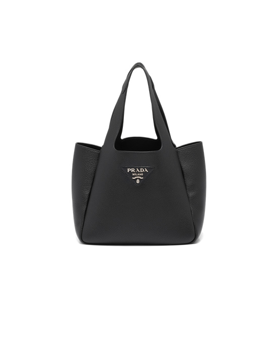 Prada Leather Tote Black | 6754PCMZQ