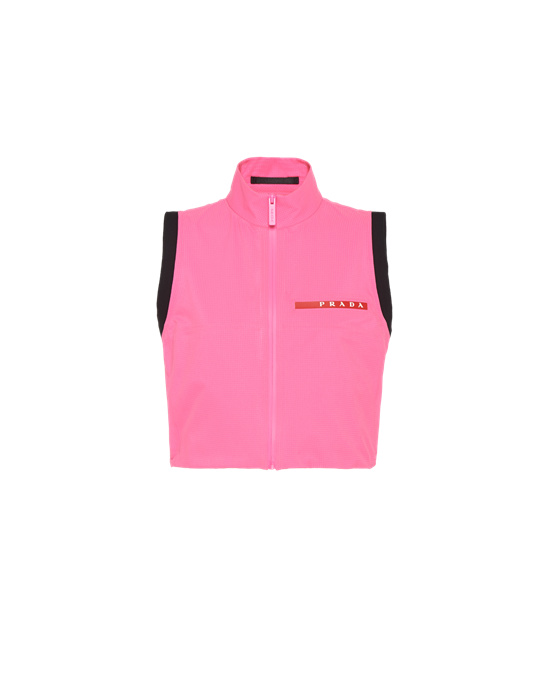 Prada Light Bi-stretch Cropped Vest Pink | 9752GIBYQ