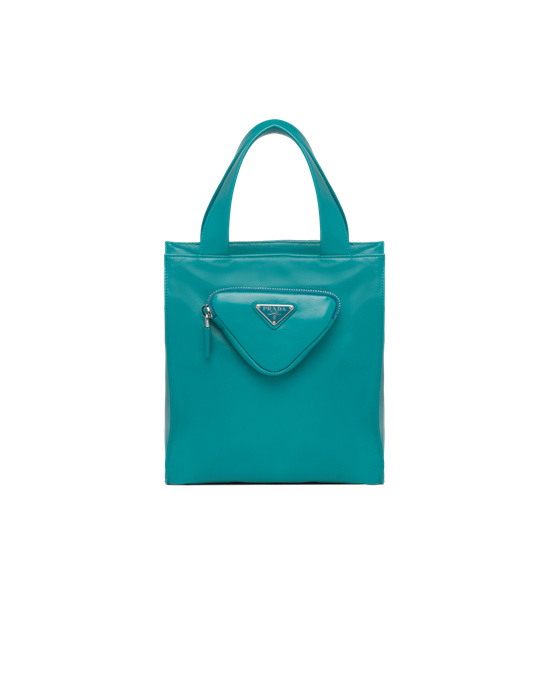 Prada Nappa Leather Tote Bag Peacock Blue | 8723WSBIY