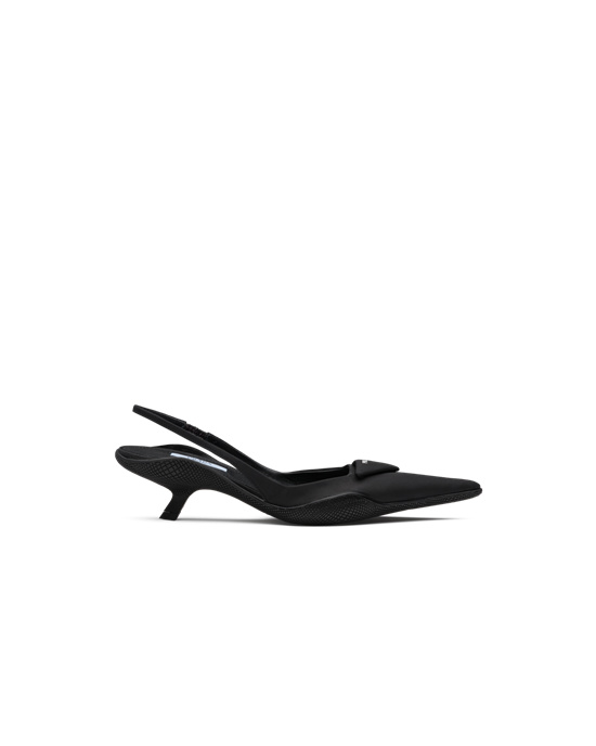 Prada Nylon Gabardine Slingback Pumps Black | 5269GDFYP