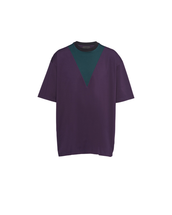 Prada Oversized Cotton T-shirt Blackberry | 1235JNZBF