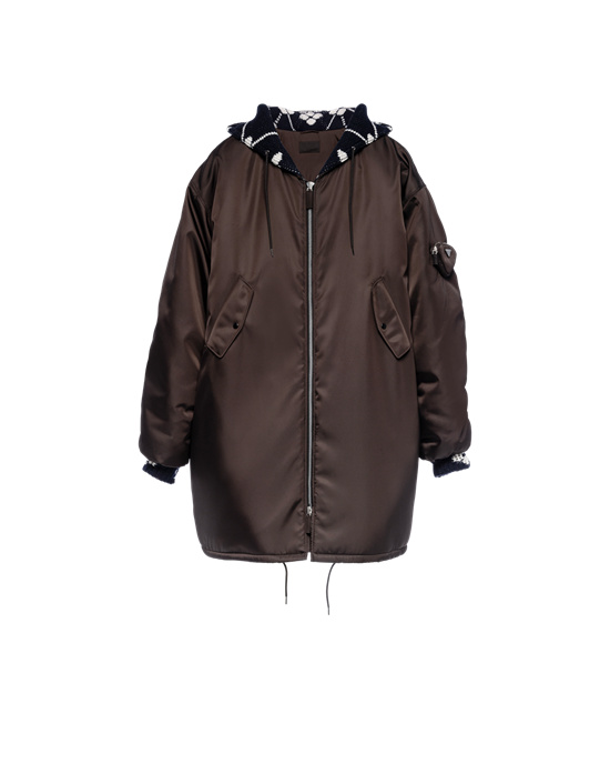 Prada Oversized Re-nylon Raincoat Dark Brown | 7948GTQZI