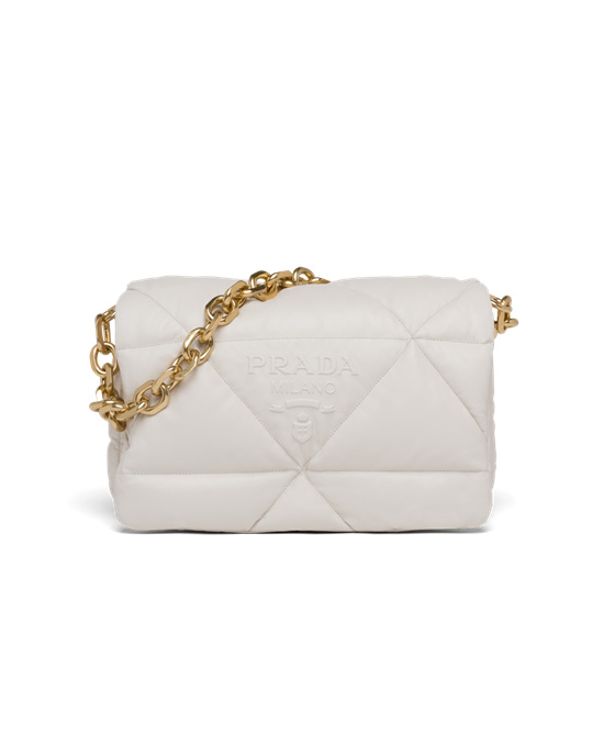 Prada Padded Nappa Leather Shoulder Bag White | 3015AKJSR