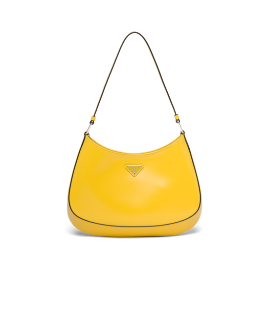 Prada Prada Cleo Brushed Leather Shoulder Bag Bright Yellow N | 2735UOAHJ