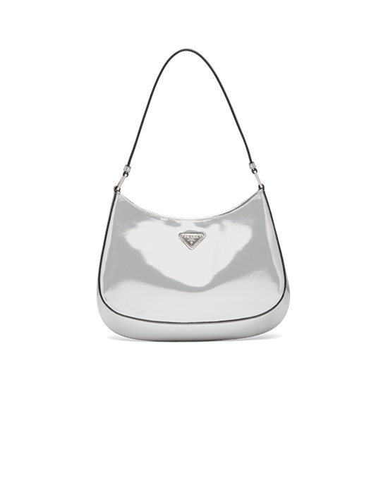 Prada Prada Cleo Brushed Leather Shoulder Bag Silver | 6178GNFJT