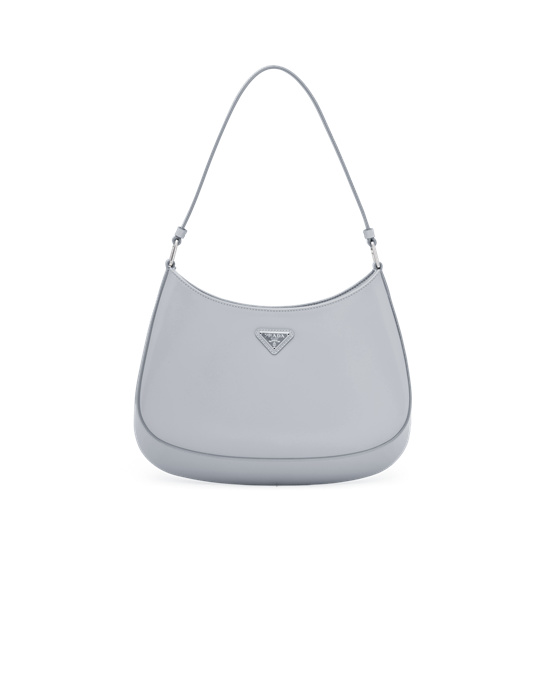 Prada Prada Cleo Brushed Leather Shoulder Bag Cornflower Blue | 9802JFNMT