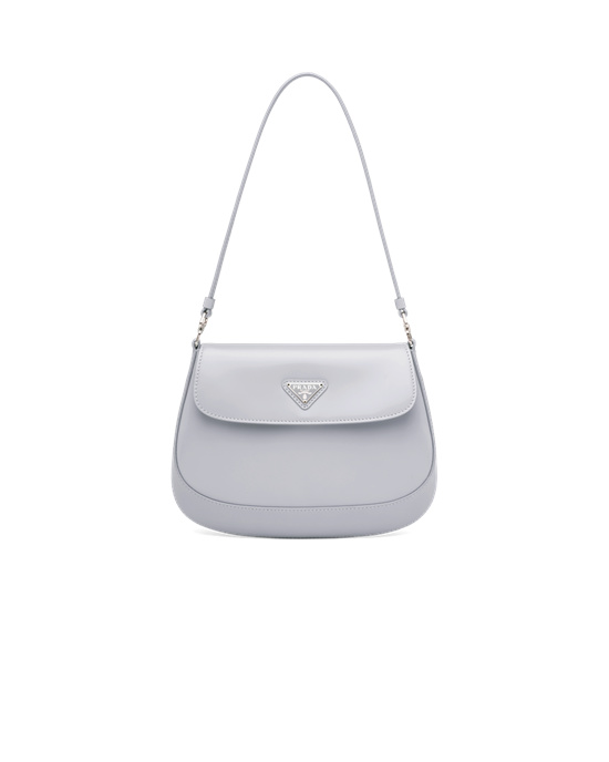 Prada Prada Cleo Brushed Leather Shoulder Bag With Flap Cornflower Blue | 9860WJPXZ