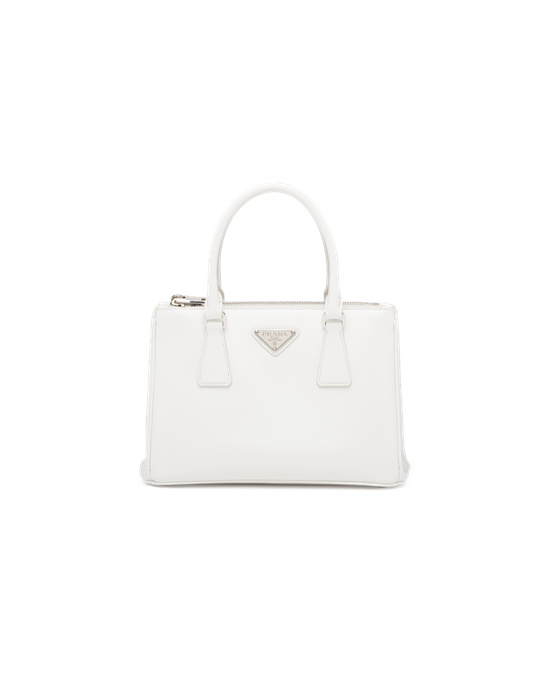 Prada Prada Galleria Brushed Leather Small Bag White N | 3968MQWCF