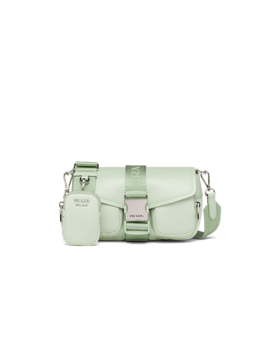 Prada Prada Pocket Nylon And Brushed Leather Bag Aqua | 0638NELXF