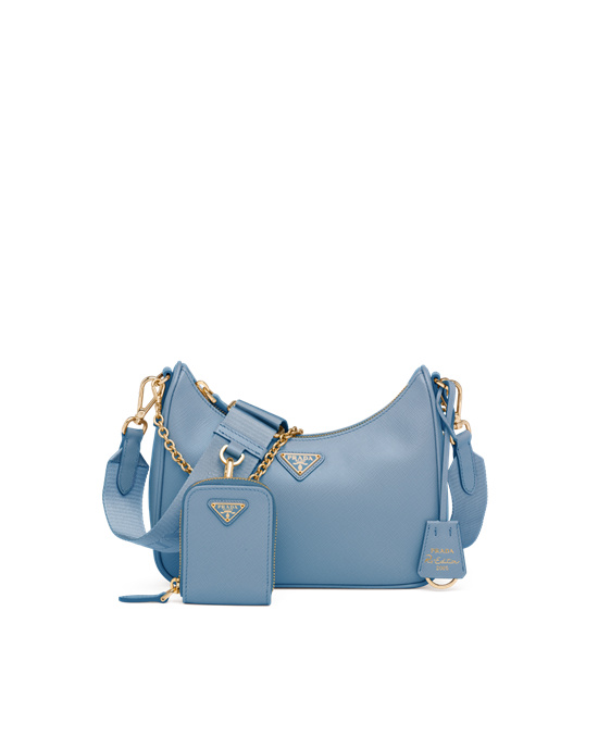 Prada Prada Re-edition 2005 Saffiano Leather Bag Pale Blue | 8271IPHKN