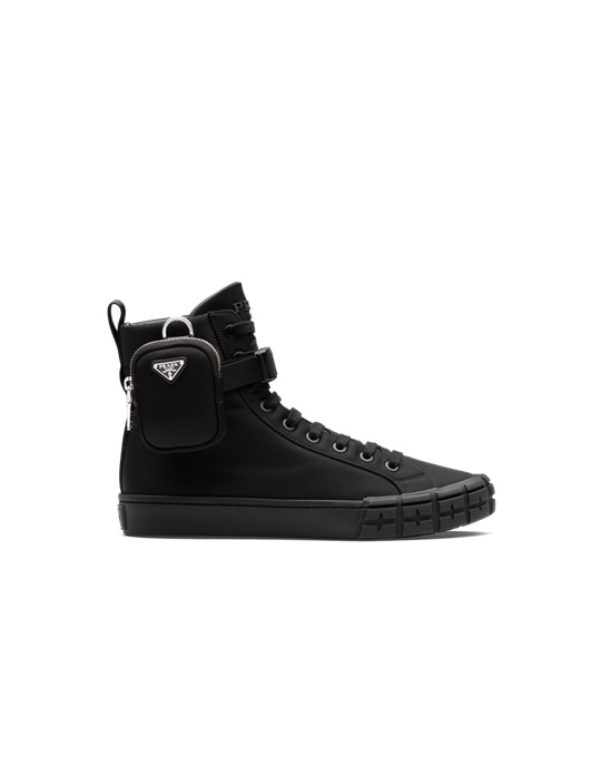 Prada Prada Wheel Cassetta High-top Sneakers Black | 2395TXBYL