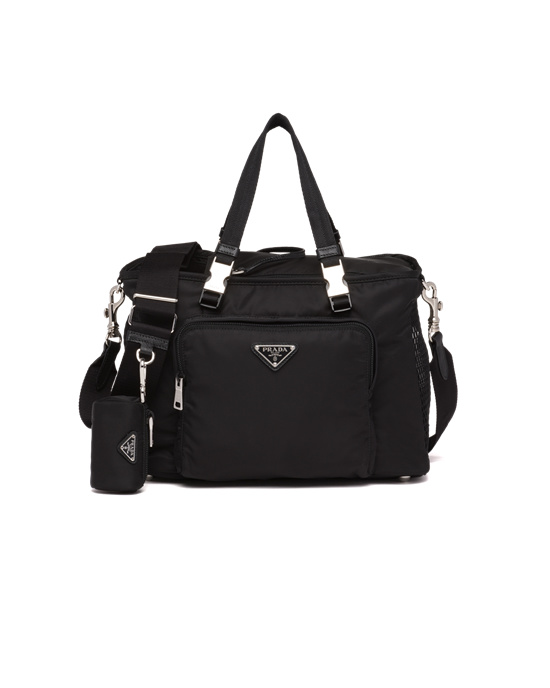 Prada Re-nylon And Saffiano Leather Pet Bag Black | 1240VFSUH