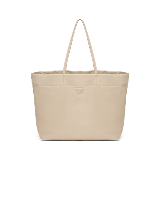 Prada Re-nylon And Saffiano Leather Tote Bag Desert Beige | 9234WLGIV